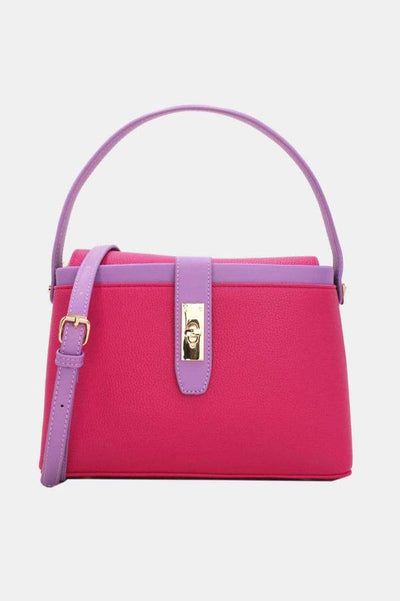 Håndtaske med drejelås Pink